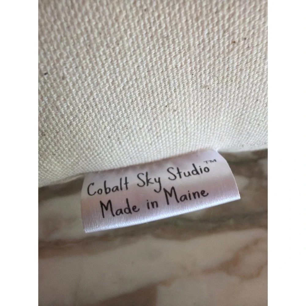 Cobalt Sky Studio‎ Buoy Pillow Cream Red Navy Anchor Nautical Maine Made Decor